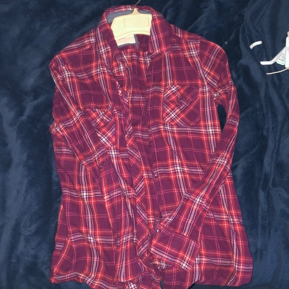 Pink Flannel Button Down Shirt - Picture 1 of 2